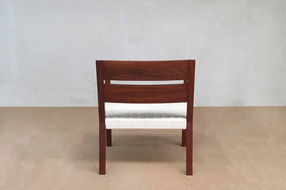 Masaya Managua Arm Chair - Handwoven White Chess Weave And Rosita Walnut