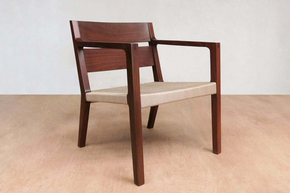 Masaya Managua Arm Chair - Handwoven Khaki Manila And Rosita Walnut