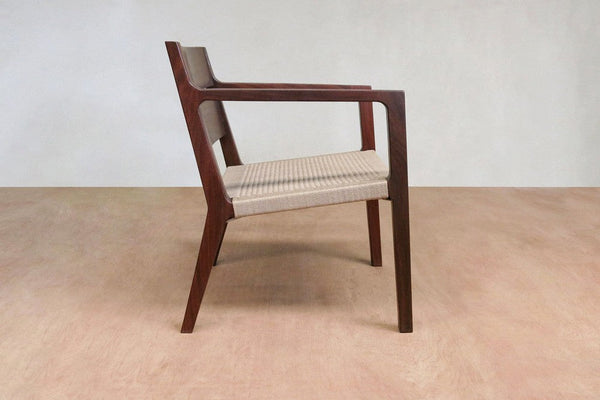 Masaya Managua Arm Chair - Handwoven Khaki Manila And Rosita Walnut