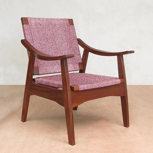 Masaya Izapa Arm Chair - Blended Burgundy Manila And Rosita Walnut