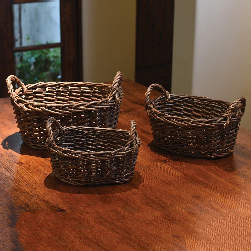HomArt Willow Baskets Oval - Set of 6 - Natural-2