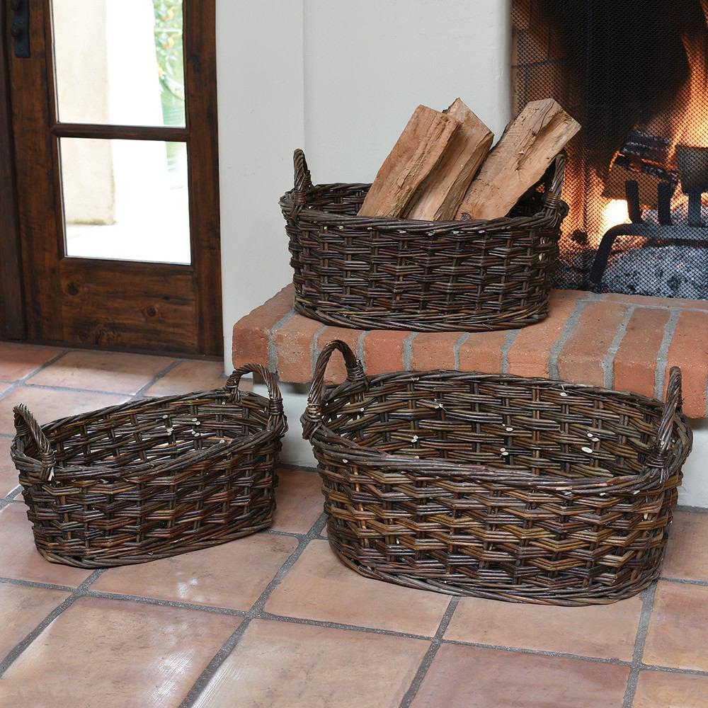 HomArt Willow Baskets Oval - Set of 6 - Natural-12