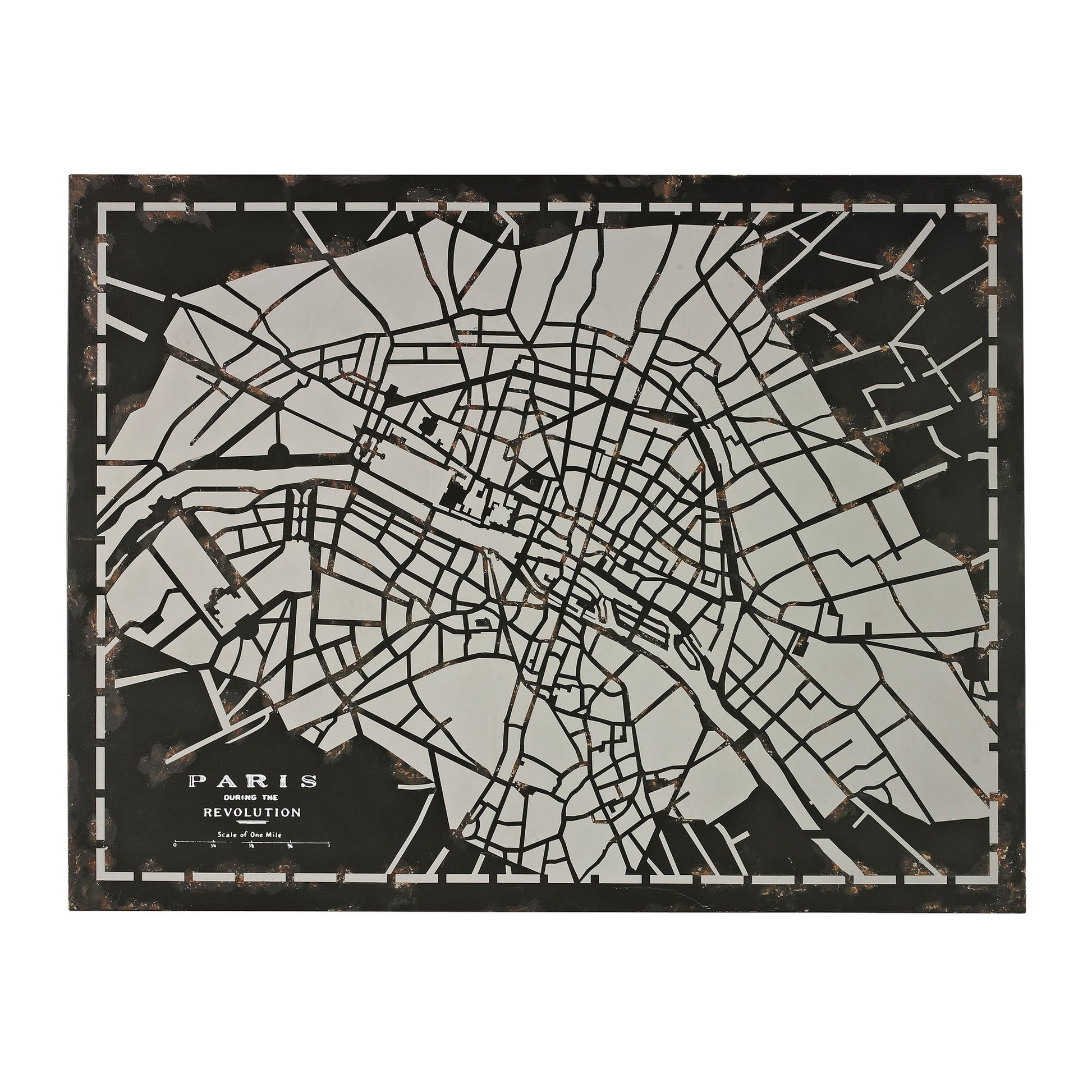 ELK Lighting Laser Cut Map Of Paris Circa 1790 Wall Decor, ELK Lighting, - Modish Store | Modishstore | Wall Decor