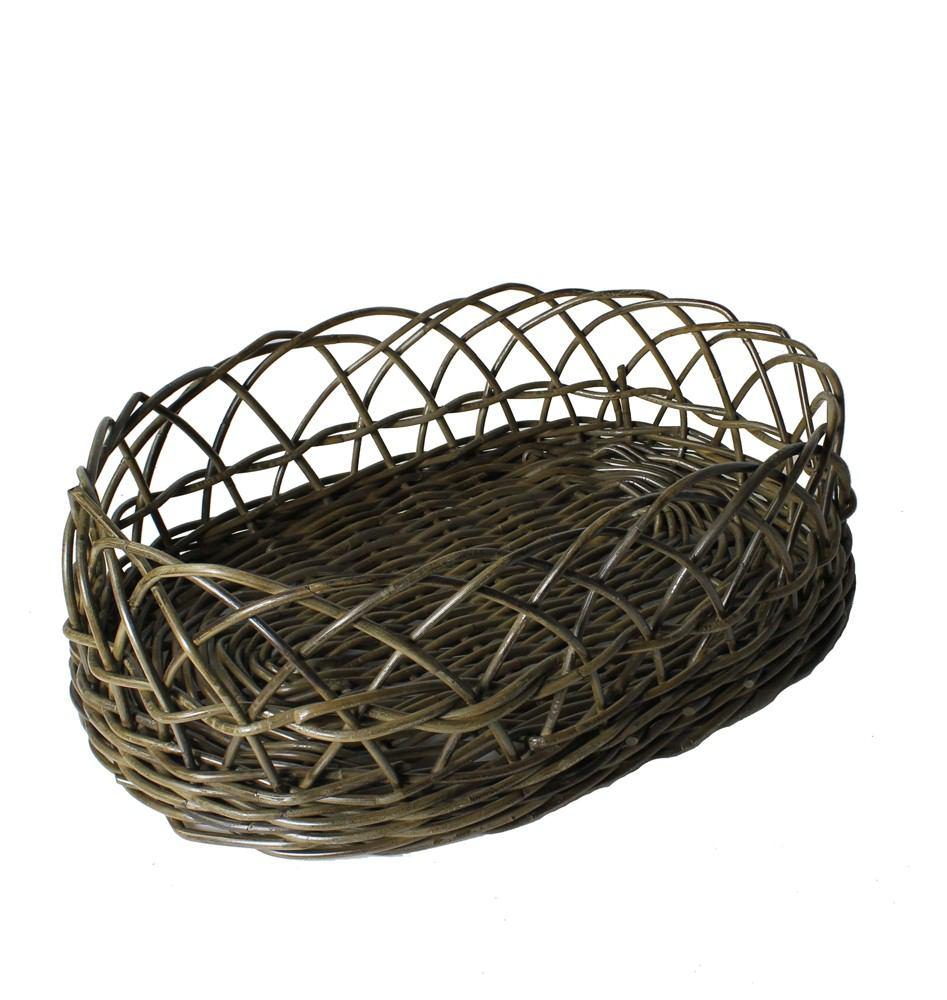 HomArt Stamford Rattan Baskets - Set of 2 - Rustique Dark Grey-3