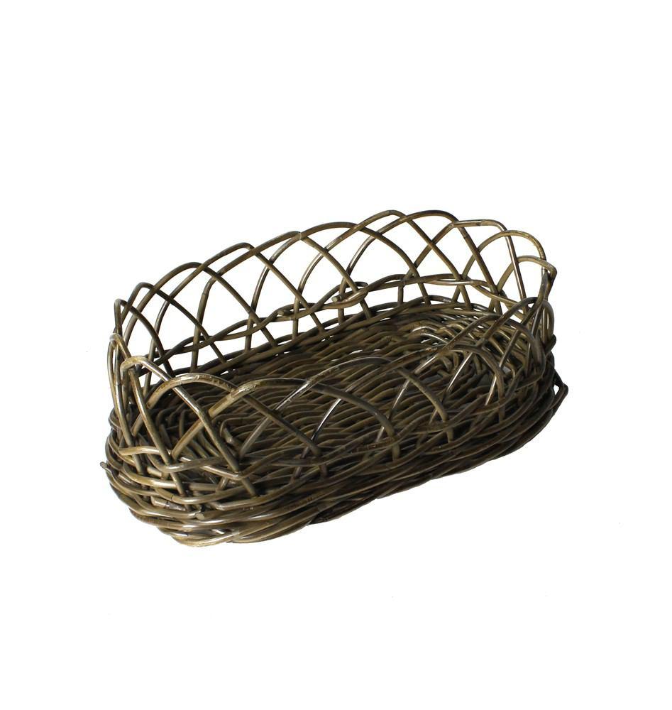 HomArt Stamford Rattan Baskets - Set of 2 - Rustique Dark Grey-4