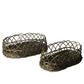 HomArt Stamford Rattan Baskets - Set of 2 - Rustique Dark Grey | Modishstore | Bins, Baskets & Buckets