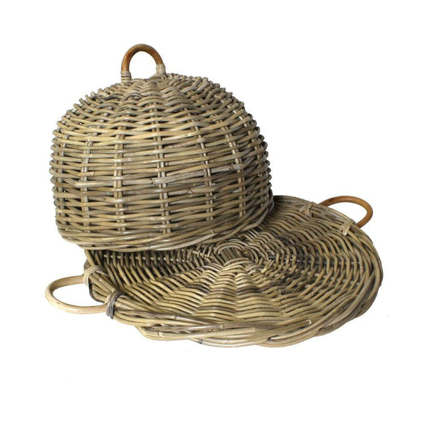 HomArt Hampton Rattan Food Cover - Rustique Dark Grey | Modishstore | Bins, Baskets & Buckets