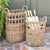 HomArt Newhaven Rattan Umbrella Baskets - Set of 2 - Rustique Grey | Modishstore | Bins, Baskets & Buckets