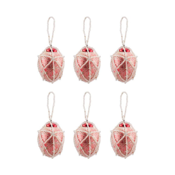 Pomeroy Beaded Ornaments Set - Oval | Modishstore | Holiday