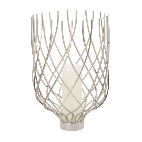 Dimond Home Silver Vortex Hurricane | Modishstore | Candle Holders