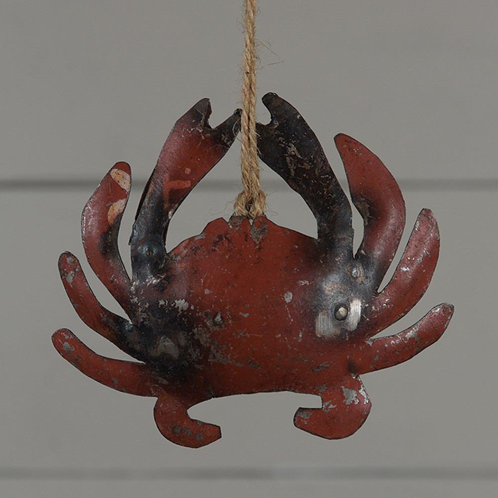 HomArt Reclaimed Metal Ornament - Crab - Set of 4 - Feature Image | Modishstore | Holiday