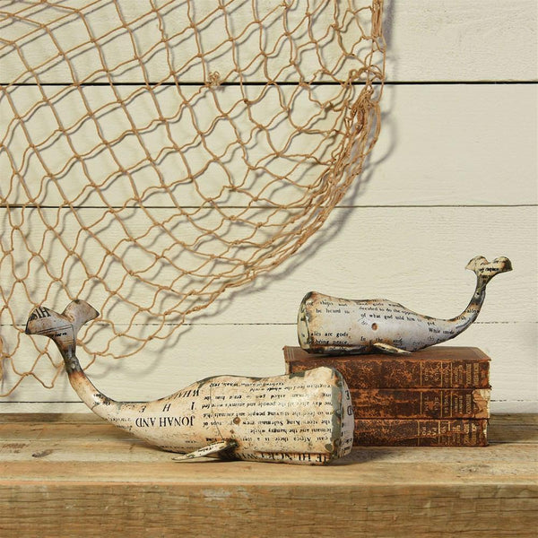 HomArt White Metal Whale - White - Set of 2 | Modishstore | Holiday