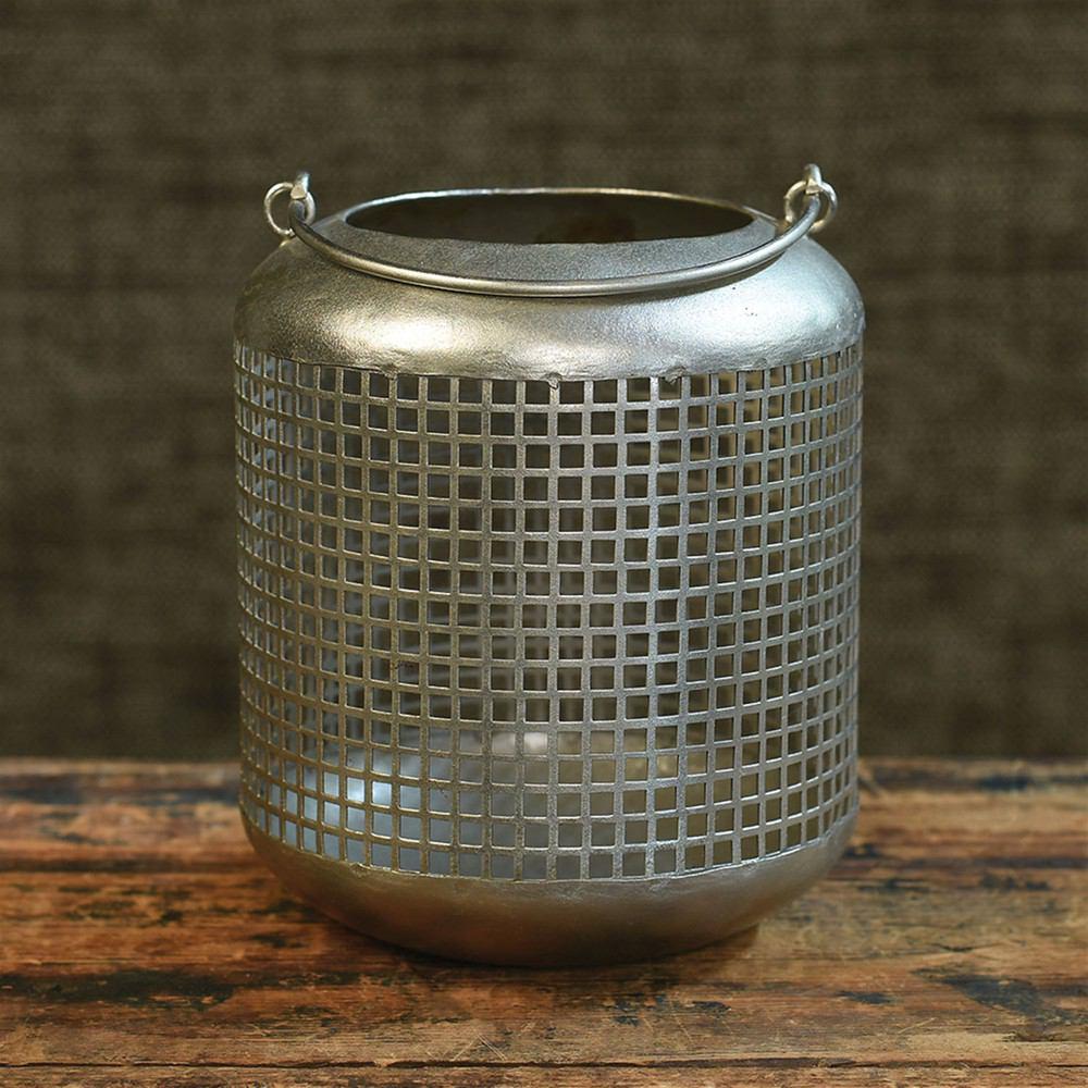 HomArt Astrid Mesh Lantern - Antique Nickel - Set of 4-4