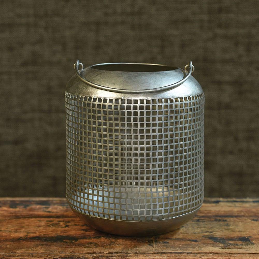HomArt Astrid Mesh Lantern - Antique Nickel - Set of 4-7