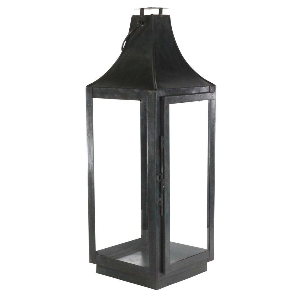HomArt Cole Metal Lantern - Black Waxed - Small-3