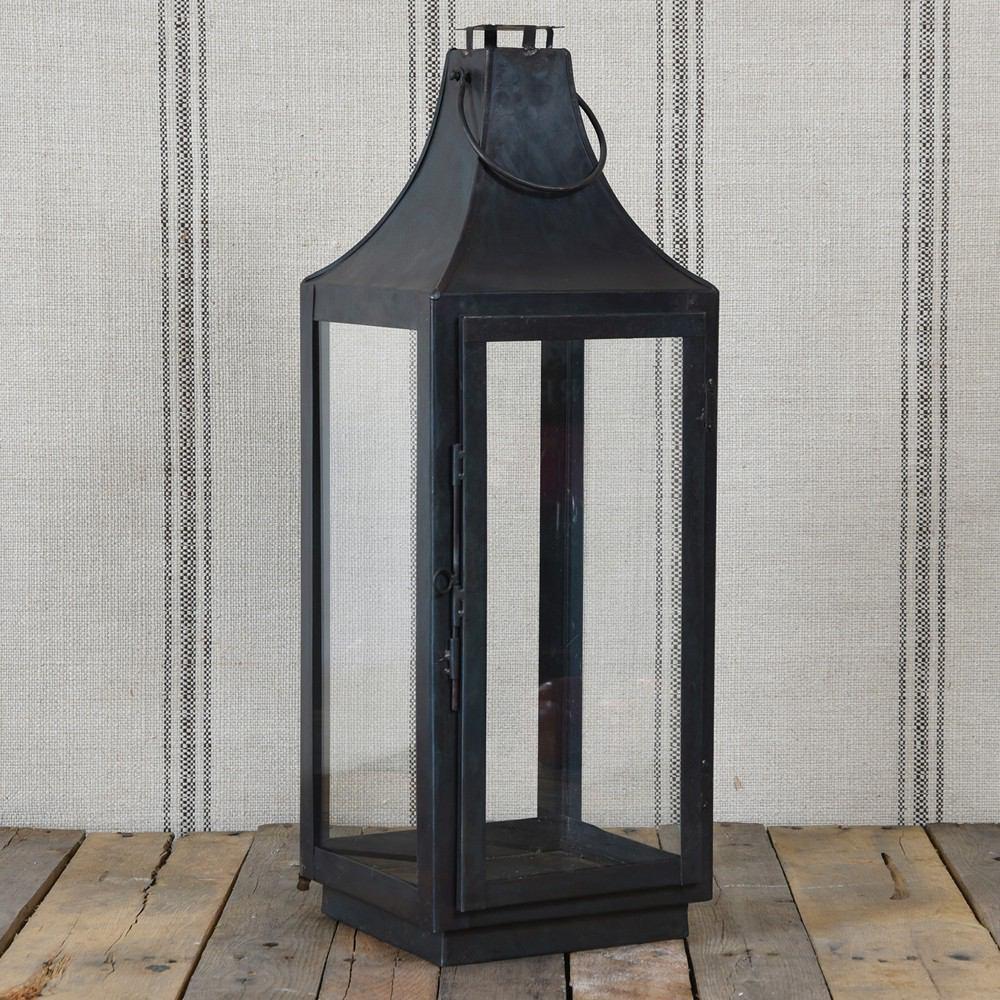 HomArt Cole Metal Lantern - Black Waxed-4