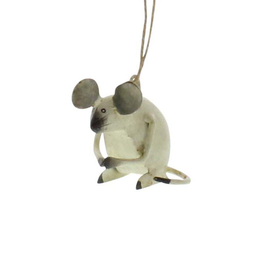 HomArt White Mouse Hand-Painted Metal Ornament - Set of 4-2