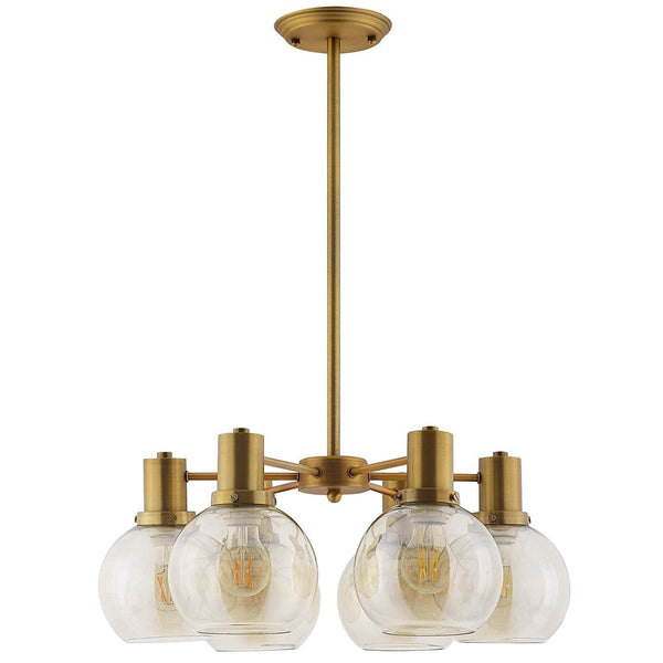 Modway Resound Amber Glass And Brass Pendant Chandelier | Chandeliers | Modishstore-2