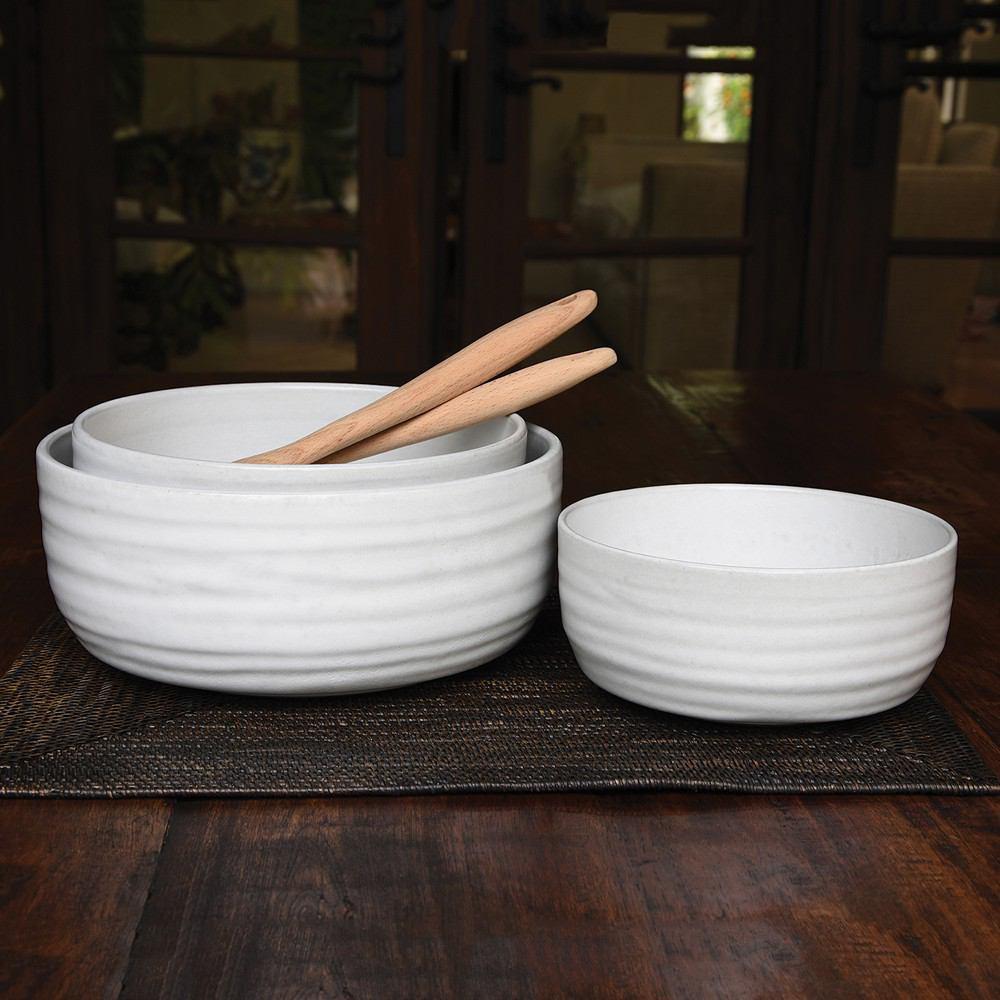 HomArt Liam Ceramic Serving Bowls - Set of 3-2