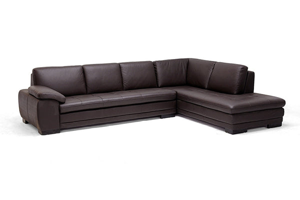 Baxton Studio Black Sofa/Chaise Sectional | Modishstore | Sofas