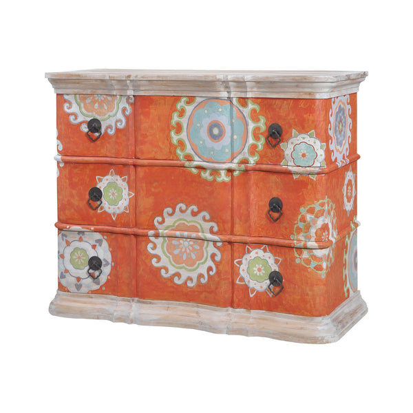 Guild Master Harmony Chest In Mottled Tangerine | Modishstore | Cabinets