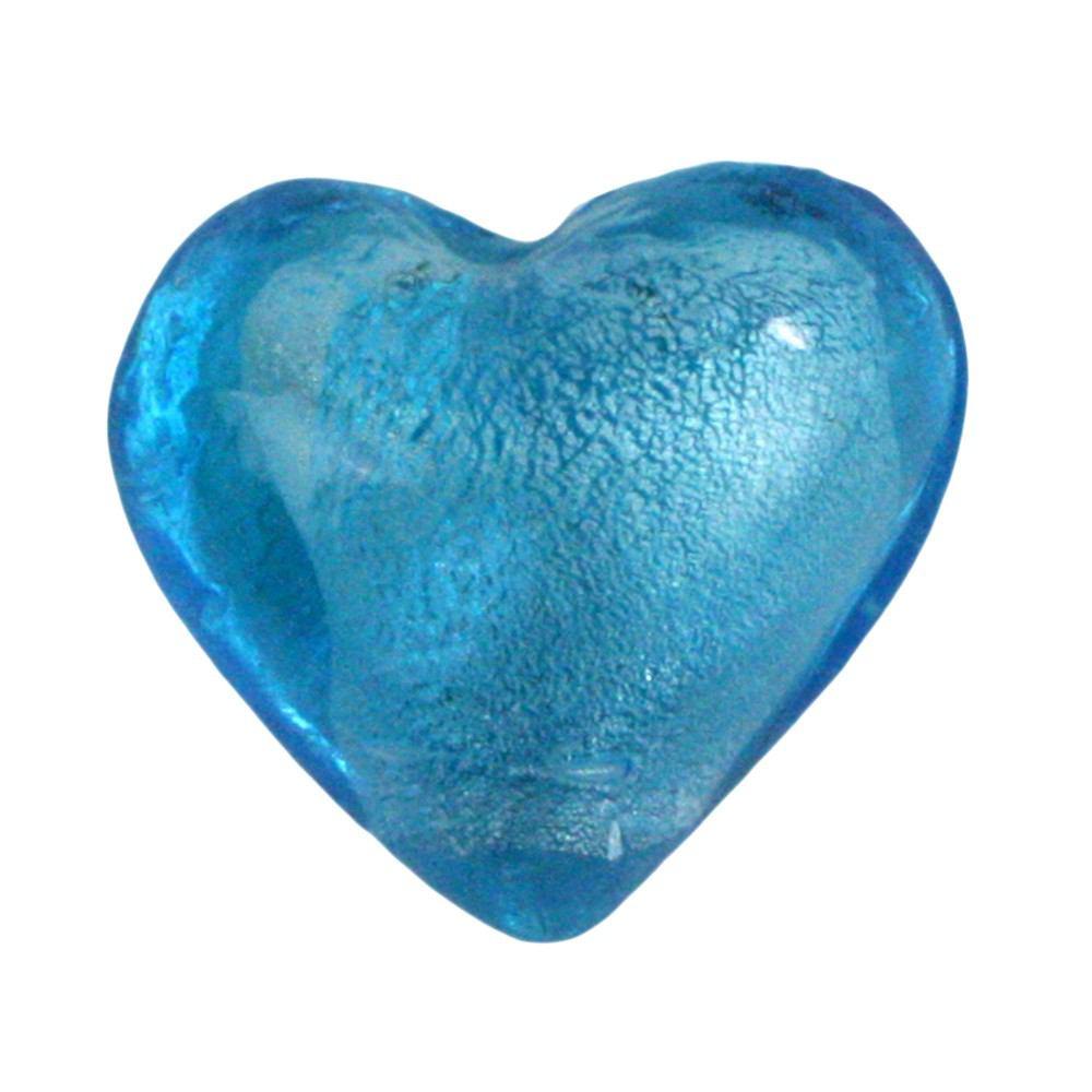 HomArt Venetian Glass Heart - Sky Blue-3