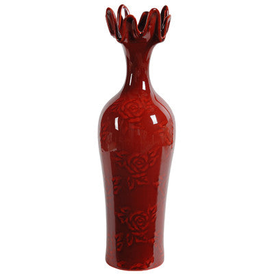 A&B Home Red Ceramic Vase - Set Of 2