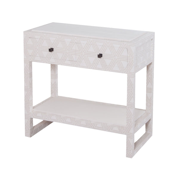 Dimond Home Bedford Fabric Wrapped 2 Drawer Bedside Table | Modishstore | Side Tables