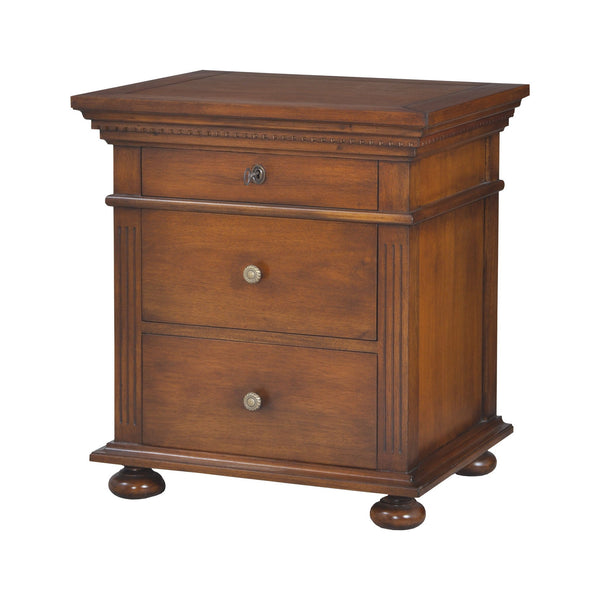 Guild Master 3 Drawer Nightstand In Woodlands Stain | Modishstore | Nightstands