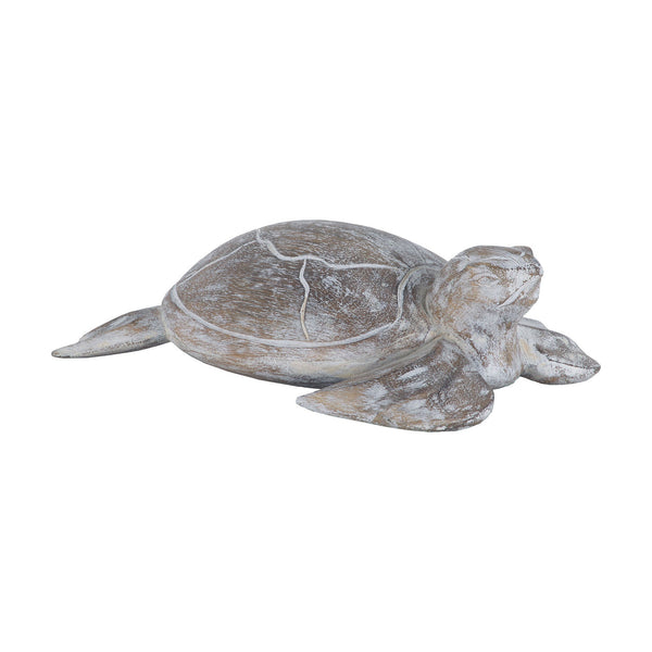 Sterling Industries Galapagos Turtle White Washed Albasia Wood | Modishstore | Sculptures
