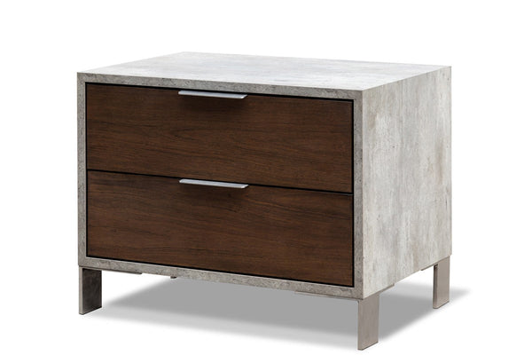 Vig Furniture Nova Domus Conner Modern Dark Walnut & Concrete Nightstand | Modishstore | Nightstands-2