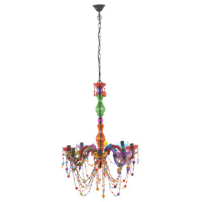 A&B Home Tallie Multi-Color Glass And Bead 8-Arm Chandelier
