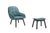 Vig Furniture Modrest Ruben Modern Teal & Black Accent Chair & Ottoman | Modishstore | Ottomans