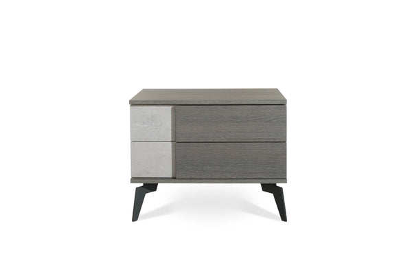 Vigfurniture Nova Domus Palermo Italian Modern Faux Concrete & Grey Nightstand | Modishstore | Nightstands