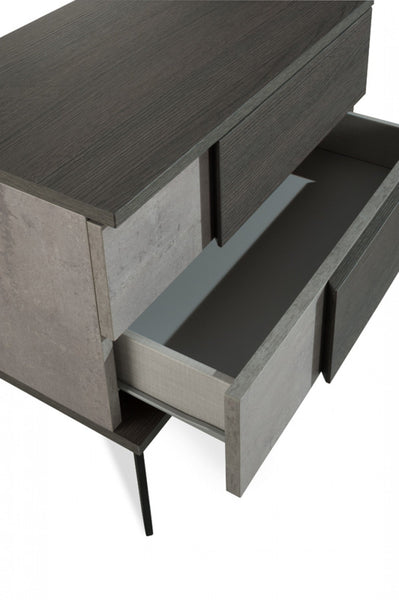 Vigfurniture Nova Domus Palermo Italian Modern Faux Concrete & Grey Nightstand | Modishstore | Nightstands-2
