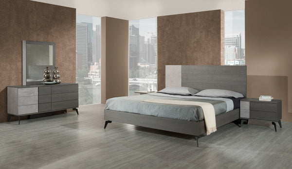 Vigfurniture Nova Domus Palermo Italian Modern Faux Concrete & Grey Nightstand | Modishstore | Nightstands-4