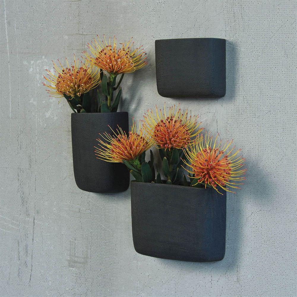 HomArt Ceramic Wall Pocket - Set of 4 | Modishstore | Planters, Troughs & Cachepots