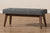 baxton studio elia mid century modern walnut wood light beige fabric button tufted bench | Modish Furniture Store-8