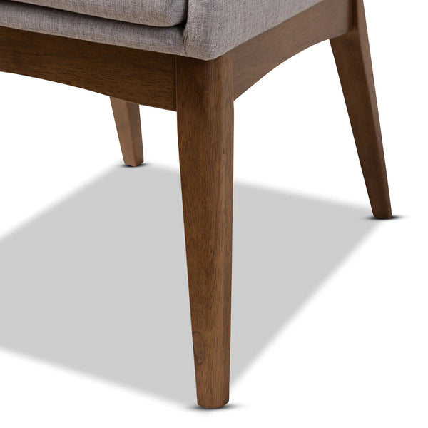 Baxton Studio Nexus Mid-Century Modern Walnut Wood Finishing Dark Fabric Dining Side Chair (Set of 2)