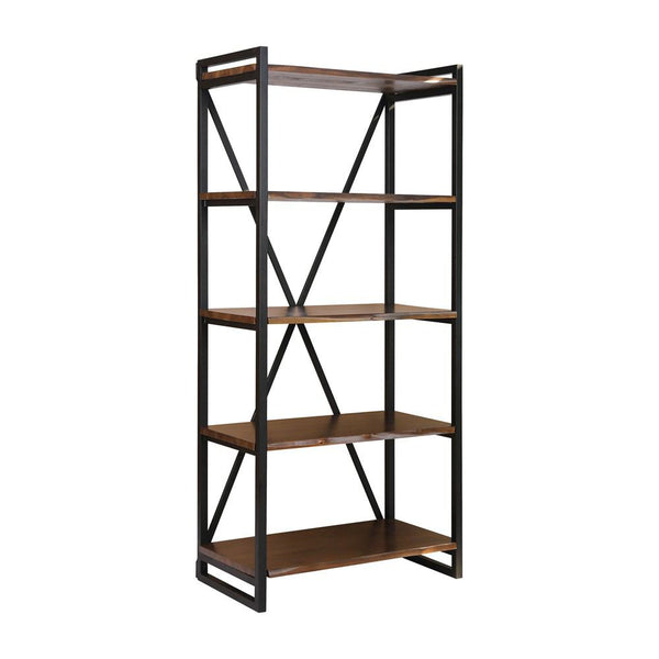 Stein World South Loop Dark Brown with Wood & Metal Bookshelf | Modishstore | Shelves & Shelving Units