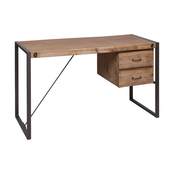 Stein World Armour Square Metal Two-Drawer Desk | Modishstore | Desks