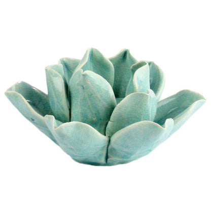 HomArt Lotus Tea Light Holder - Teal-3