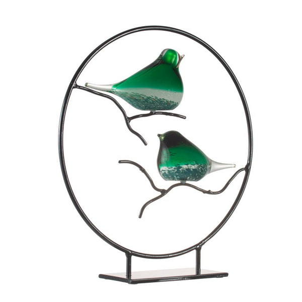 A&B Home Elegant Glass Birds On Stand