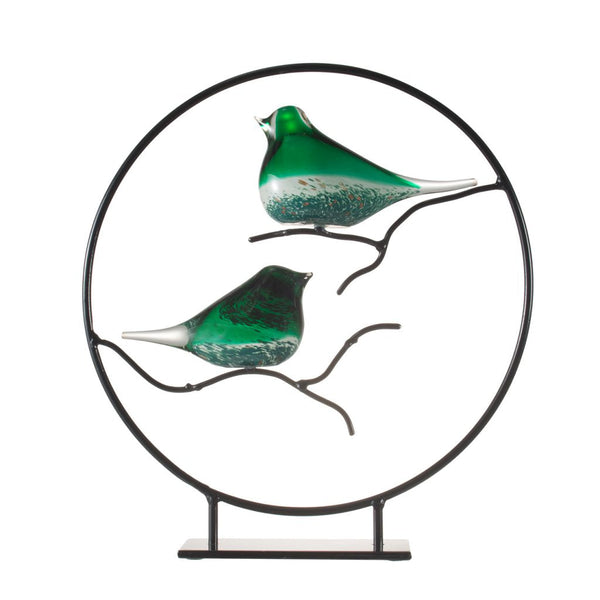 A&B Home Elegant Glass Birds On Stand
