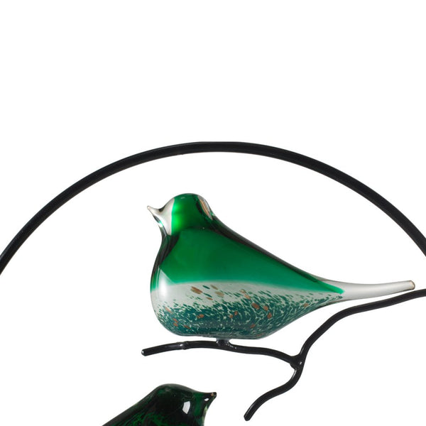 A&B Home Elegant Glass Birds On Stand