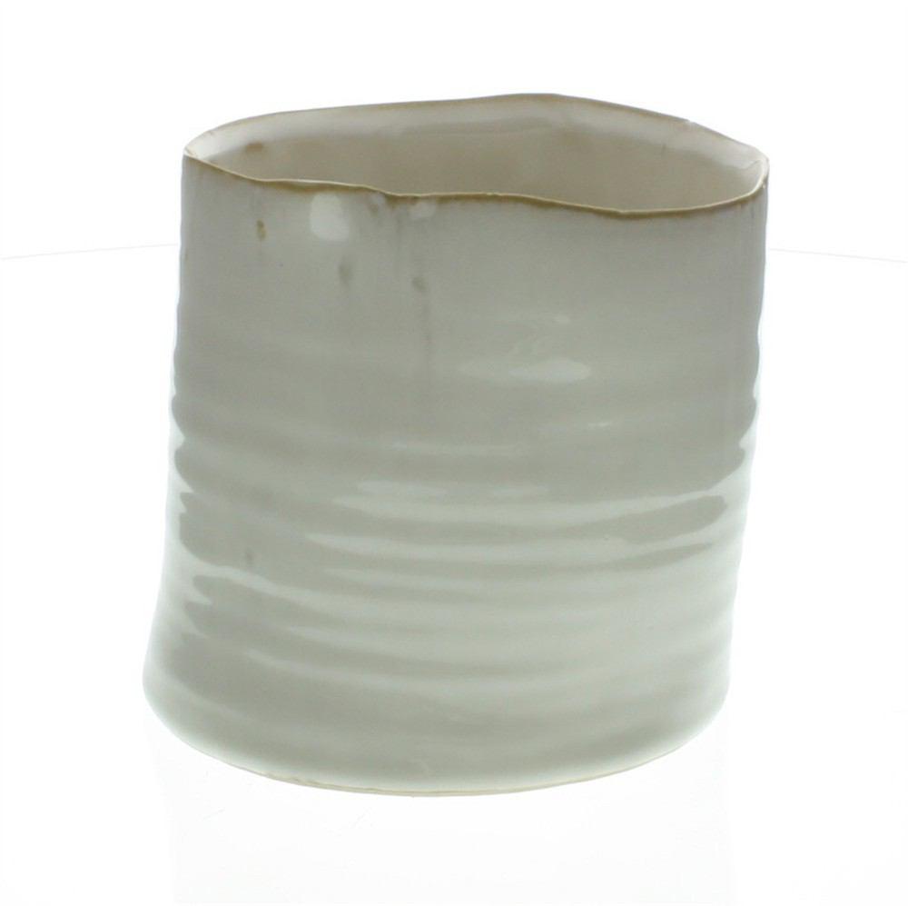 HomArt Bower Ceramic Vase - Fancy White - Med Wide - Set of 6-3