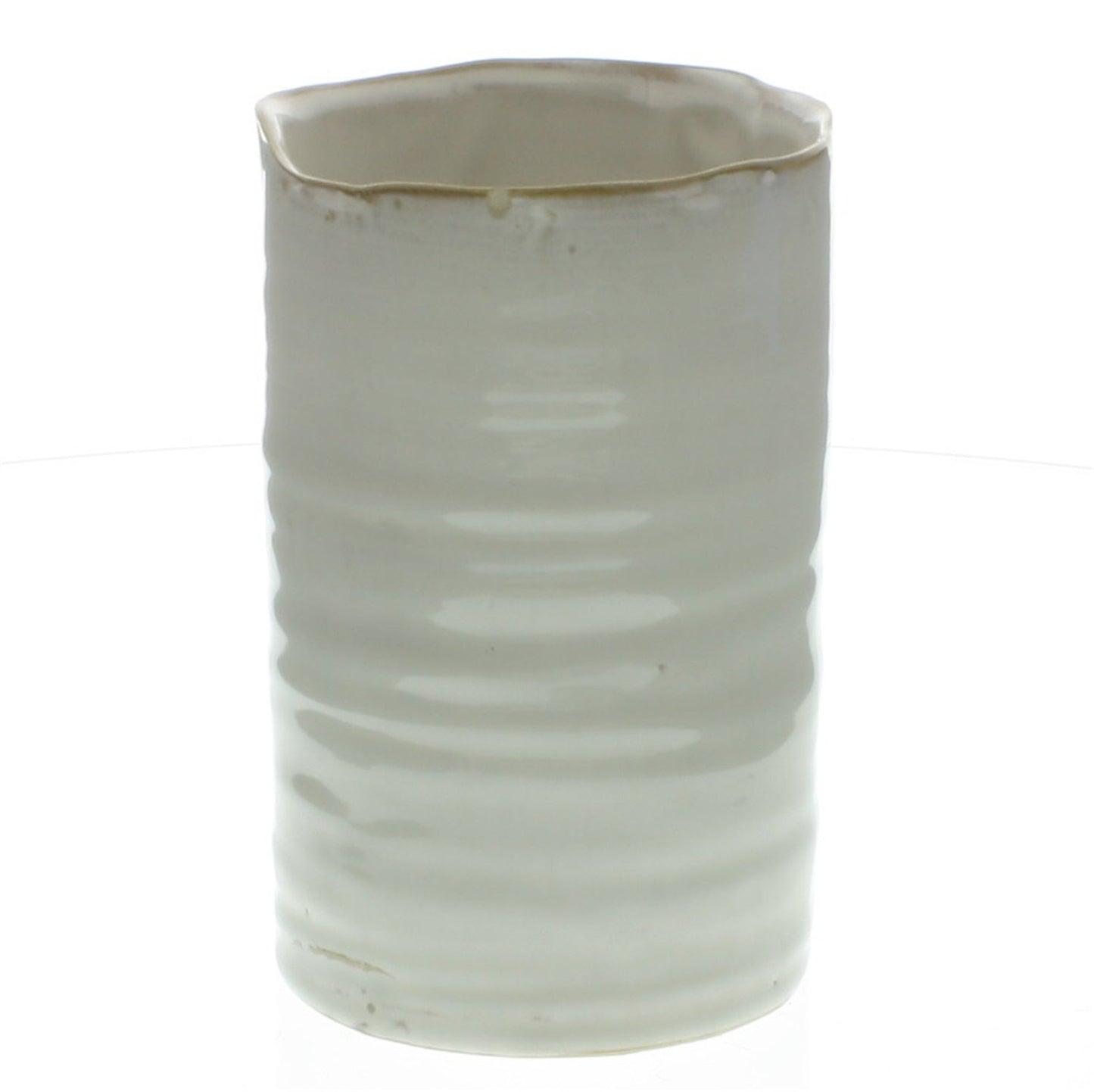 HomArt Bower Ceramic Vase - Fancy White - Med Wide - Set of 6-4