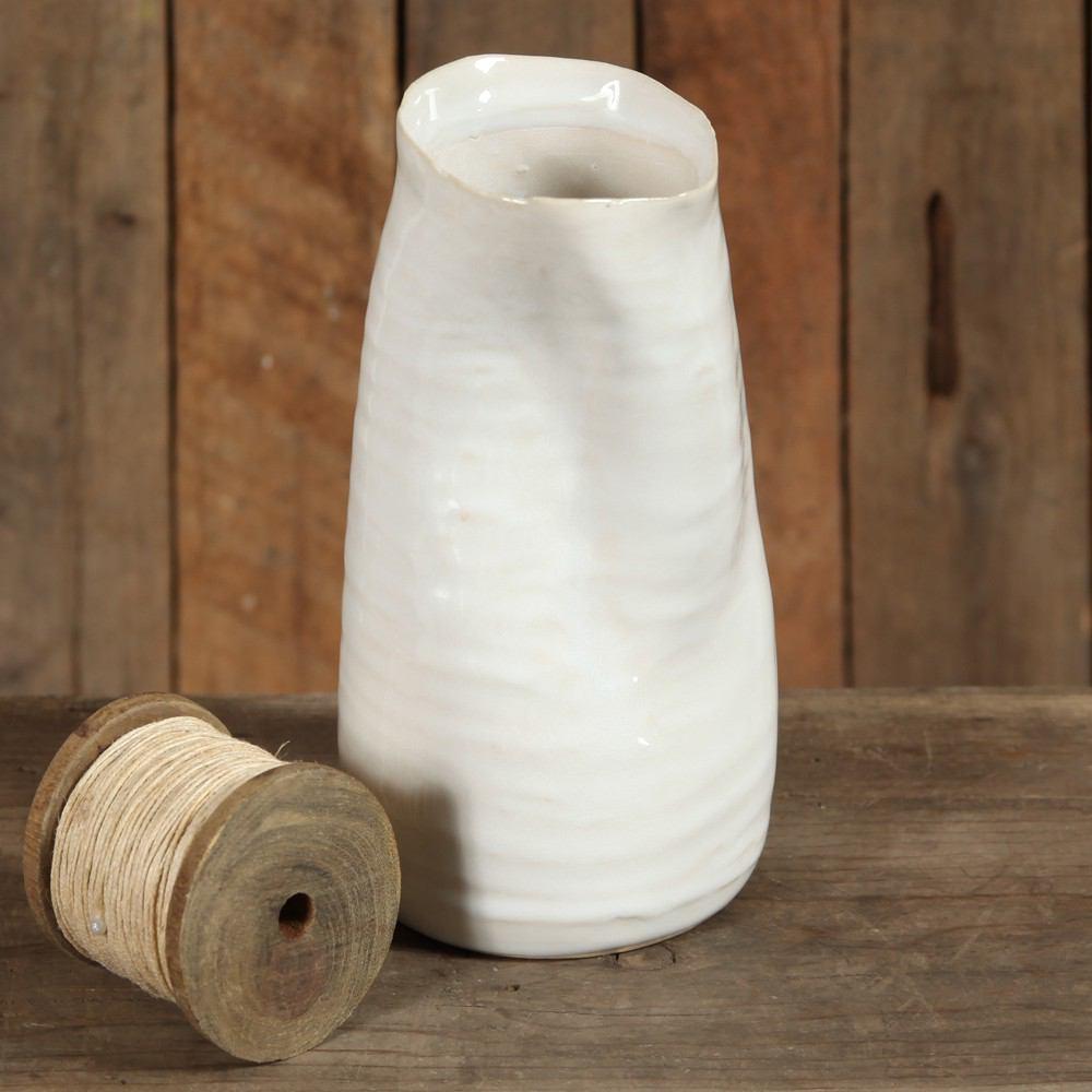 HomArt Canyon Ceramic Vase - Fancy White - Set of 4-5