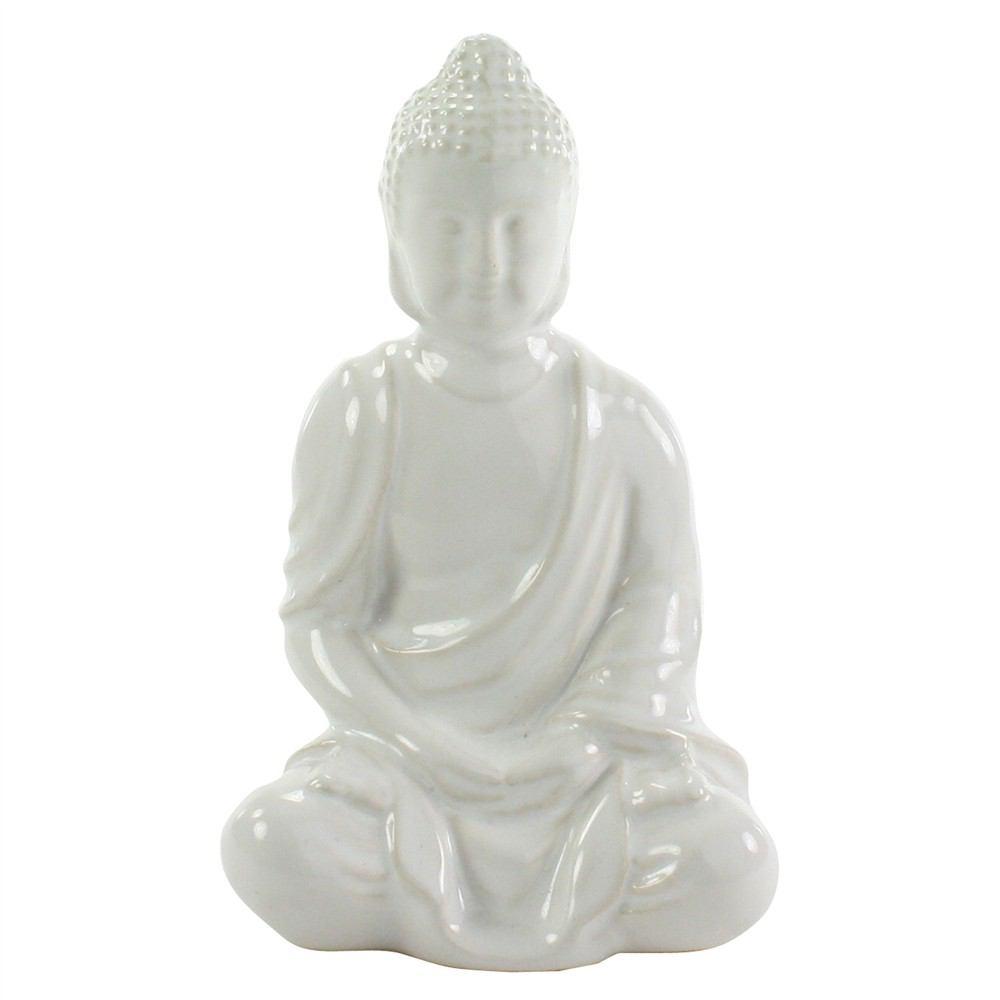 HomArt Sitting Buddha - Glazed White - Set of 6-2