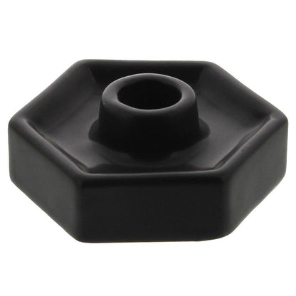 HomArt Hexagon Ceramic Taper Holder - Matte Black-3